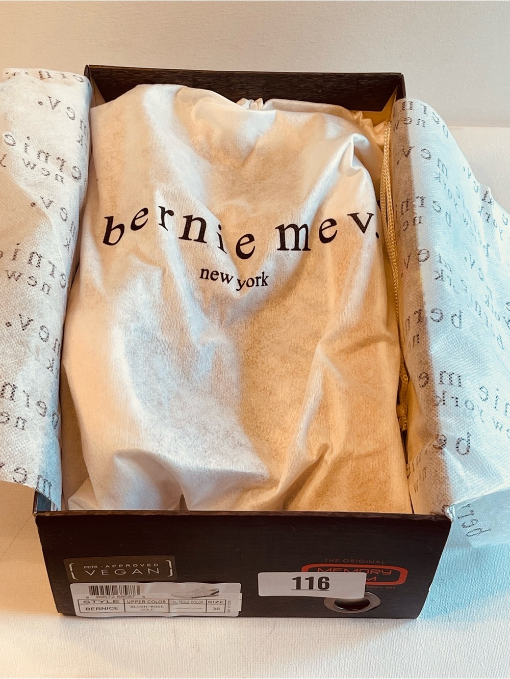 NIB BERNIE MEV BERNICE ROSE GOLD MEMORY FOAM KNIT BEDAZZLED SIDE SOLE SNEAKER 7 - Picture 13 of 15